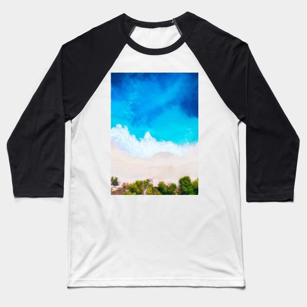 Seaside and wave #2. Sea foam. Aerial view Baseball T-Shirt by GreekTavern